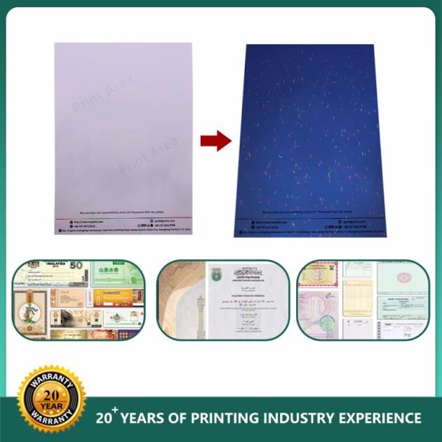 Security Banknote UV Fiber And Watermark Paper Security Banknote UV Fiber And Watermark Paper