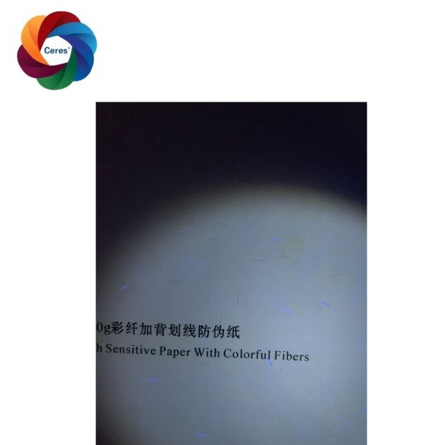 Ceres Customized Security Paper With Colorful Uv Fiber And Thread Line Ceres Customized Security Paper With Colorful Uv Fiber And Thread Line