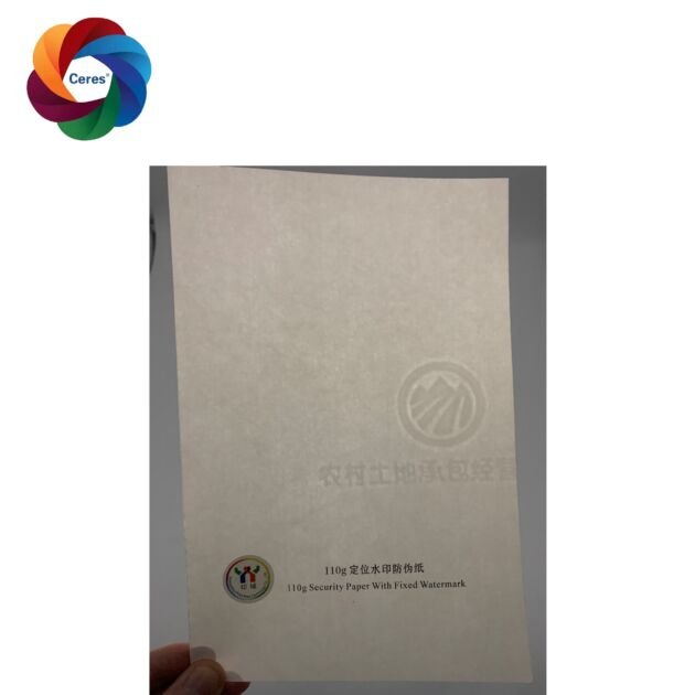 Ceres Customized Security Paper With Colorful Uv Fiber And Thread Line Ceres Customized Security Paper With Colorful Uv Fiber And Thread Line