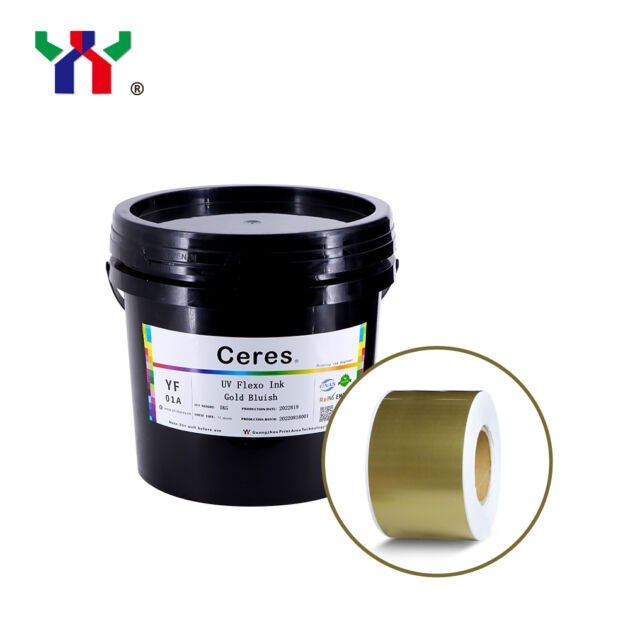 UV Flexo Ink Gold Redish ink | Ceres UV Flexographics Ink for anilox printing